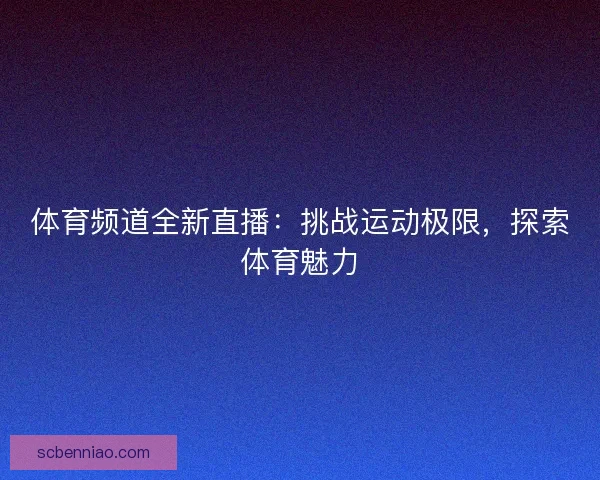 体育频道全新直播：挑战运动极限，探索体育魅力